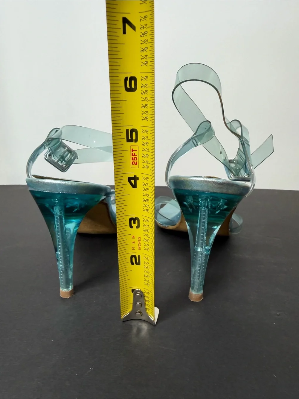 bebe Clear Light Blue Strappy Heeled Sandals